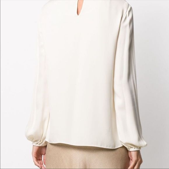 Theory Mock Neck Silk Top Sz S - Picture 4 of 8